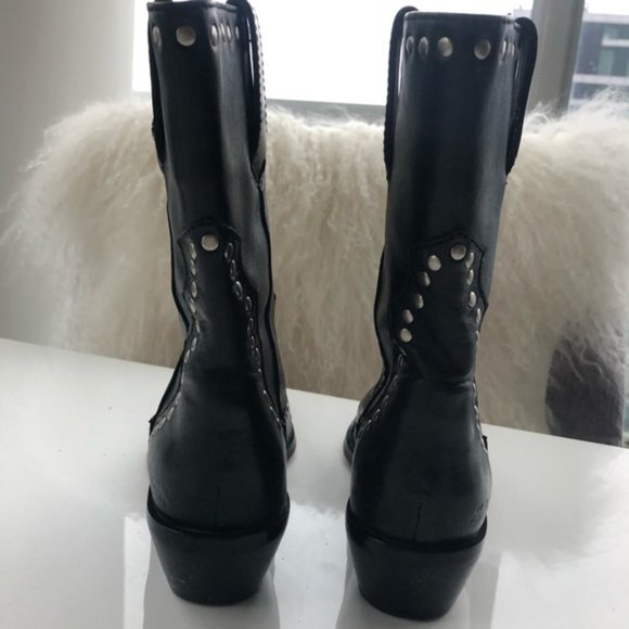 Harley Davidson Studded Western Leather Boots 5 - Picture 5 of 8